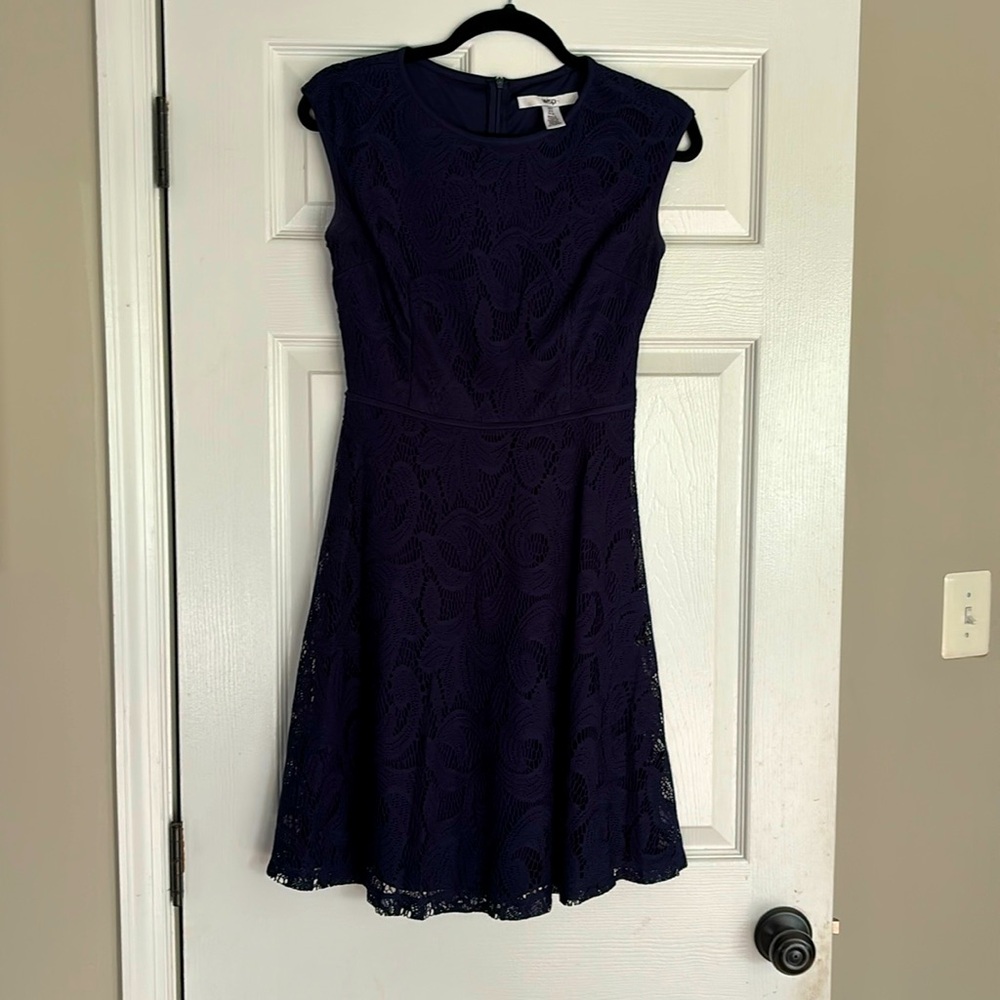 Wisp Navy Blue Lace Knit Dress